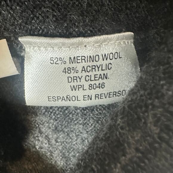 Club Room Mens V-Neck Merino Wool Blend Long Sleeve Dark Grey Sweater Medium - Picture 6 of 6